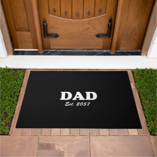 Dad Custom Established date modern funny black Doormat