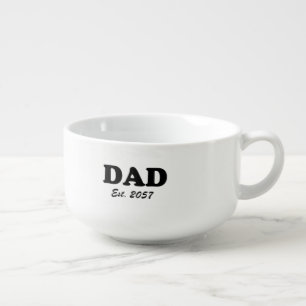 Dad custom established date modern typography soup mug