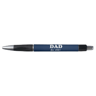 Dad Custom Established date navy blue modern Pen