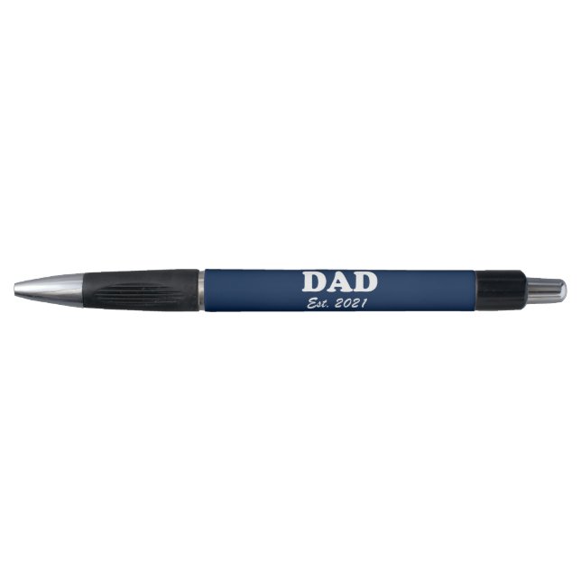 Dad Custom Established date navy blue modern Pen (Front)