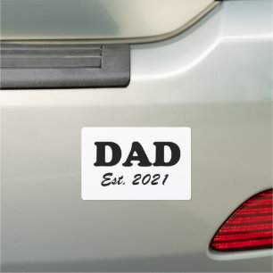 Dad custom established date Personalized fun cool Car Magnet
