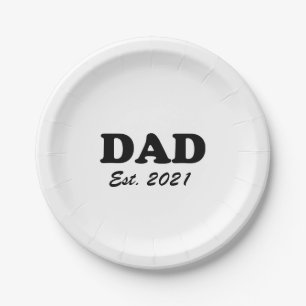 Dad custom established date Personalized fun cool Paper Plates