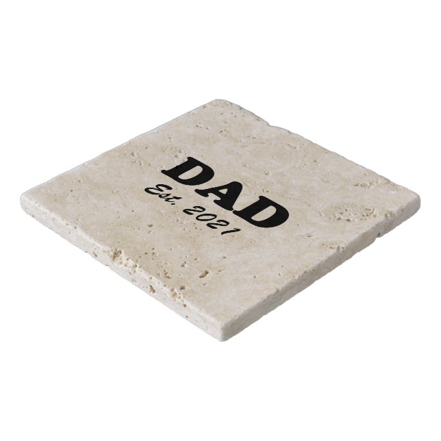 Dad custom established date Personalized fun stone Trivet (Corner)