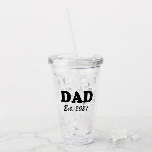 Dad Custom Established date personalized modern Acrylic Tumbler
