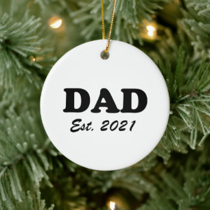 Dad Custom Established date personalized modern Ceramic Ornament