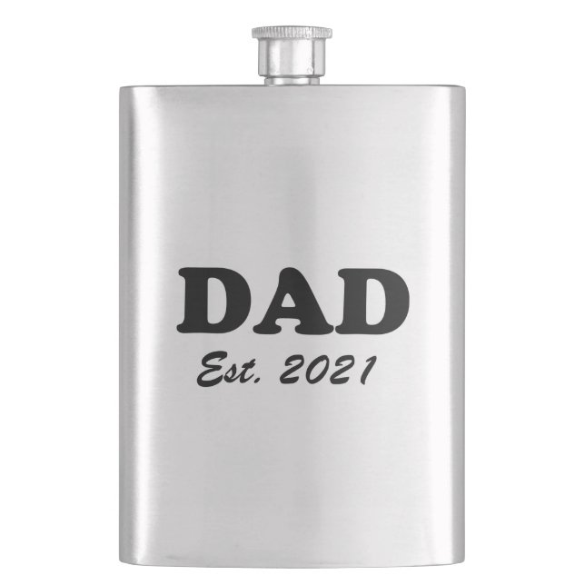 Dad Custom Established date personalized modern Flask (Front)