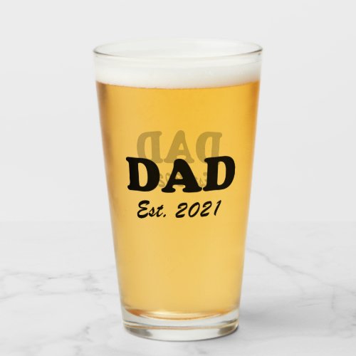 Dad custom established date personalized modern  glass