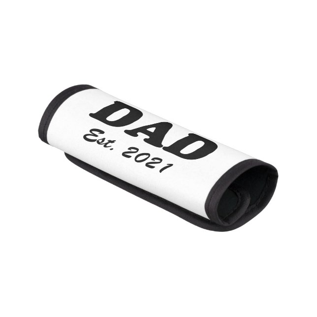 Dad custom established date personalized modern luggage handle wrap (Angled)