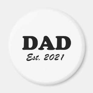 Dad custom established date personalized modern magnet