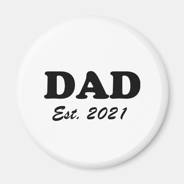 Dad custom established date personalized modern magnet (Front)