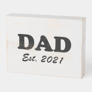 Dad Custom Established date personalized modern Wooden Box Sign