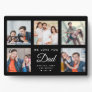 DAD Custom Family Photo Collage Father's Day Black Plaque