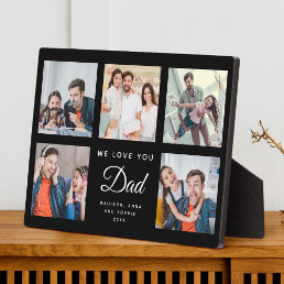 DAD Custom Family Photo Collage Father&#39;s Day Black Plaque