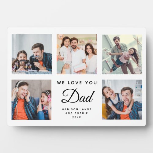 DAD  Custom Family Photo Collage Fathers Day Plaque