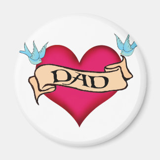Dad - Custom Heart Tattoo T-shirts & Gifts Magnet