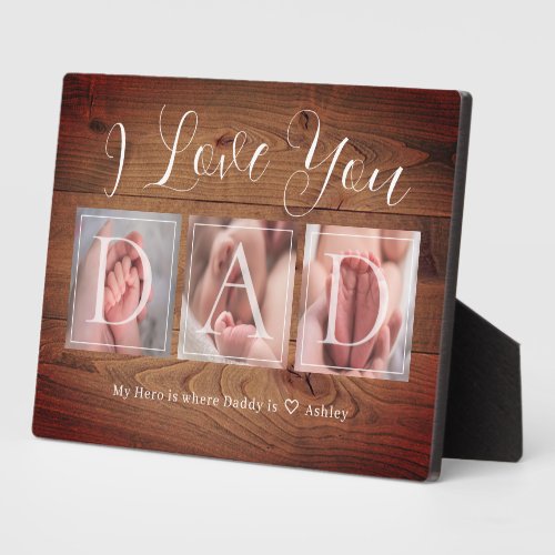 DAD Custom Photo Collage Fathers Day Plaque