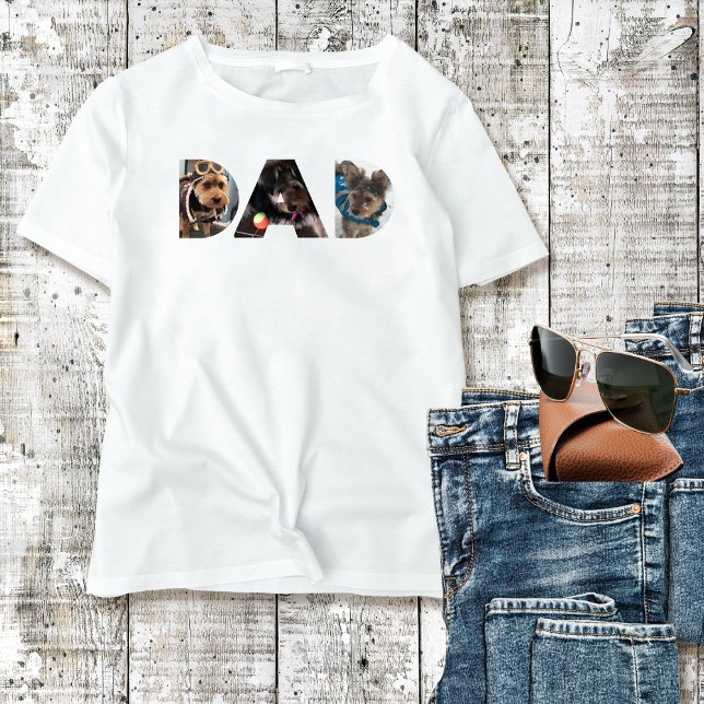 DAD Custom Photo | Dog Lover | Dog Dad |Typography T-Shirt (Creator Uploaded)
