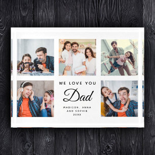DAD Custom Rustic Father's Day Photo Collage Paperweight
