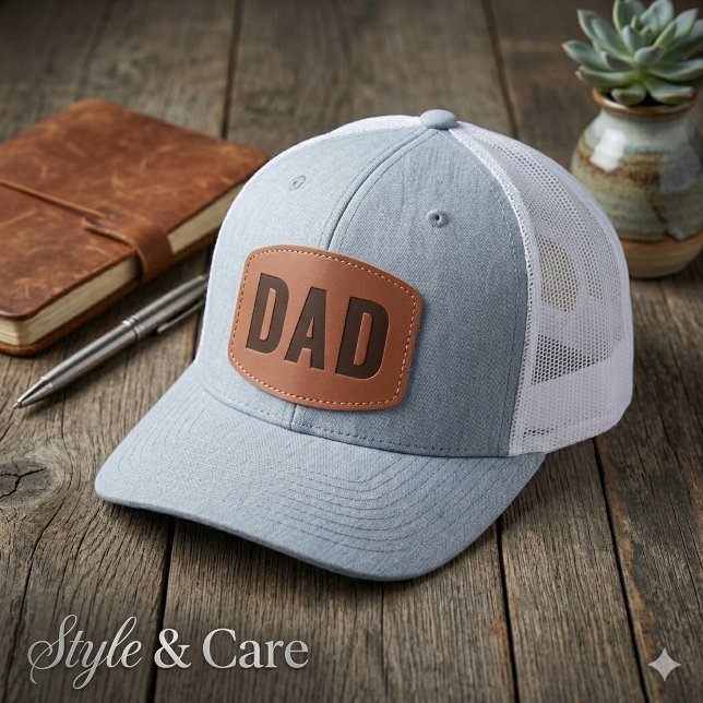 DAD Custom Text Stylish Leather Patch Hat Personal (DAD Custom Text Stylish Leather Patch Hat Personal)