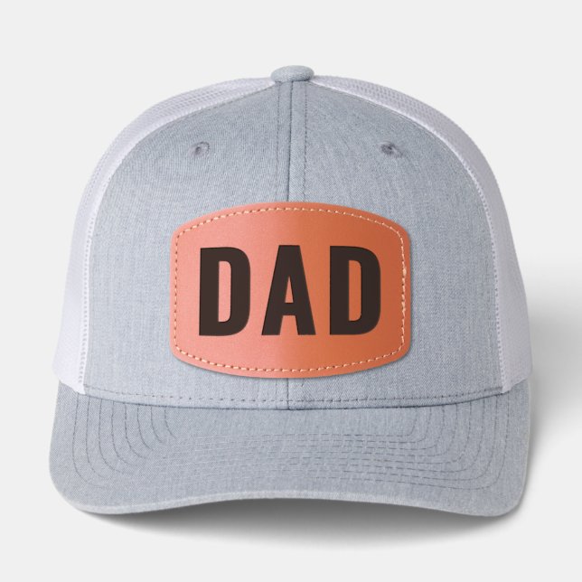 DAD Custom Text Stylish Leather Patch Hat Personal (Front)