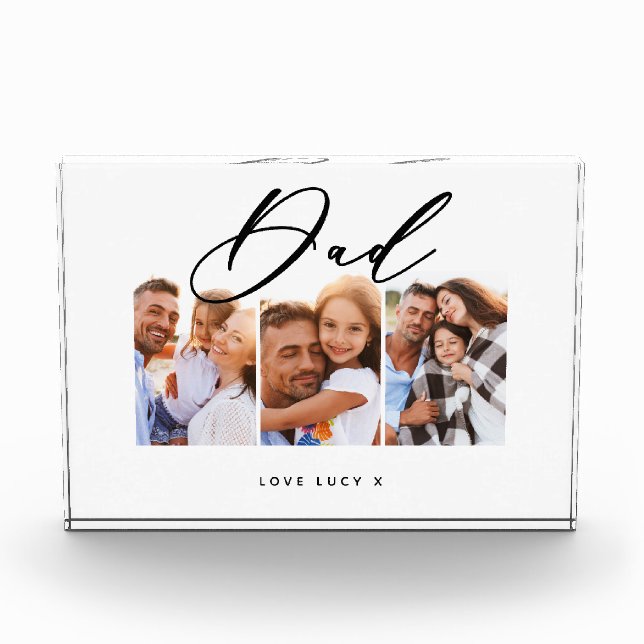 dad cute modern script multi photo gift  (Front)