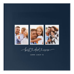 dad cute modern script multi photo gift acrylic print