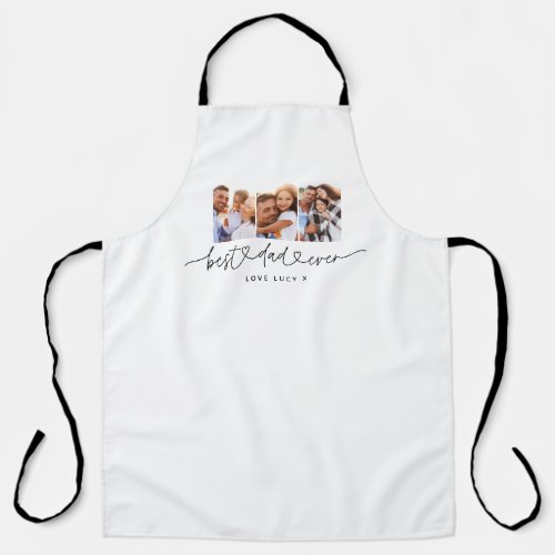 dad cute modern script multi photo gift   apron