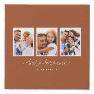 dad cute modern script multi photo gift faux canvas print