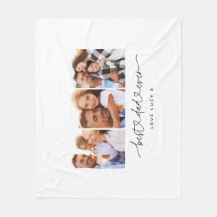 dad cute modern script multi photo gift fleece blanket