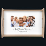 dad cute modern script multi photo gift  serving tray<br><div class="desc">Dad cute modern script multi photo gift</div>