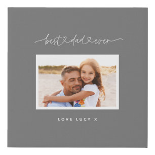 dad cute modern script photo gift faux canvas print