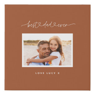 dad cute modern script photo gift faux canvas print