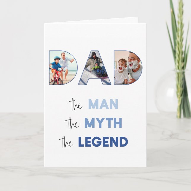 DAD Cutout Letters Man Myth Legend Greeting Card (Front)
