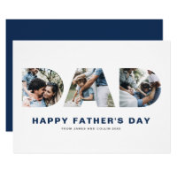 DAD Cutout Photo Collage Happy Father's Day Card