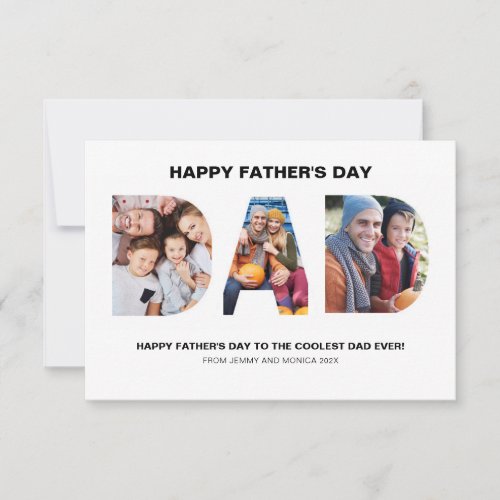 Dad Cutout Photo Collage Happy Fathers Day Card
