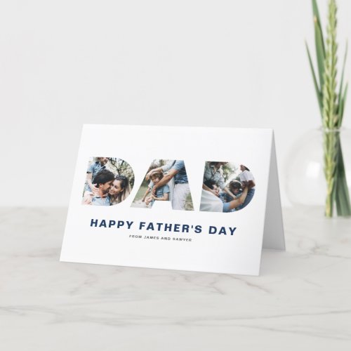 DAD Cutout Photo Collage Happy Fathers Day Holiday Card
