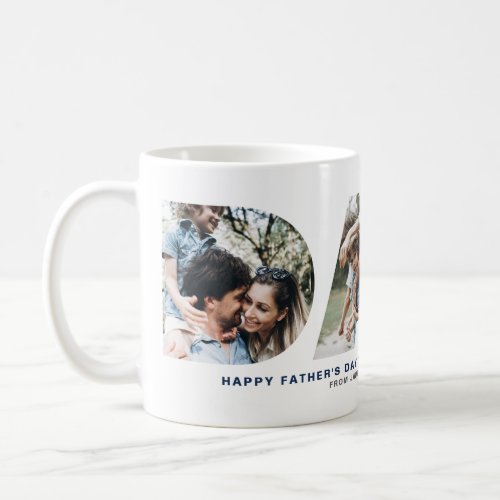 DAD Cutout Photo Collage Happy Fathers Day Mug