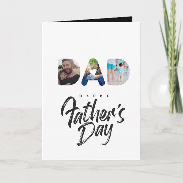 DAD Cutout Photo Collage Personalized gift Card (Front)