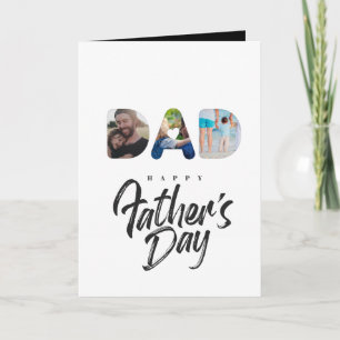 DAD Cutout Photo Collage Personalized gift Card