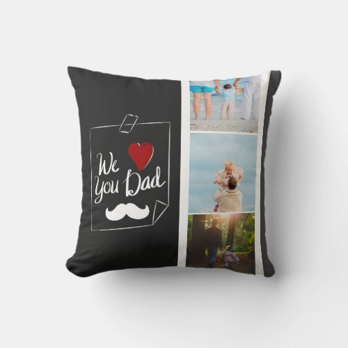 DAD Cutout Photo Collage Personalized gift pillow