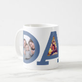 Dad D A D Blue Father's Day Photo Coffee Mug (Front Left)