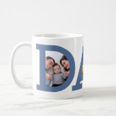 Dad D A D Blue Father's Day Photo Coffee Mug (Left)