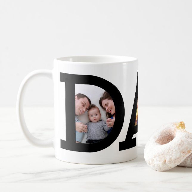Dad D A D Father's Day Photo Coffee Mug (With Donut)