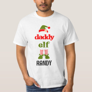 DAD DADDY CHRISTMAS ELF PERSONALIZED T-SHIRT