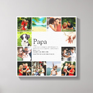 Dad, Daddy, Father Definition 12 Photo Collage Canvas Print