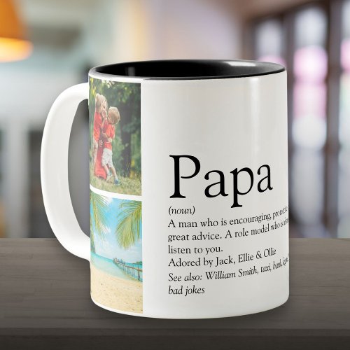 Dad Daddy Father Definition 4 Photo Collage Two_Tone Coffee Mug