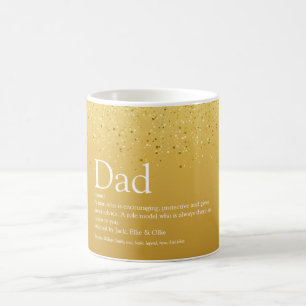 Dad, Daddy, Father Definition Gold Glitter Coffee Mug