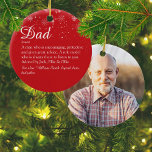 Dad Daddy Father Definition Photo Christmas Ceramic Ornament<br><div class="desc">Personalise with your Father, Dad, Daddy, Papa or Pops photo and definition to create a unique Christmas gift. A perfect way to show him how amazing he is not only at Christmas but every day. You can even customise the background color to match your favourite holiday color. Designed by Thisisnotme©...</div>