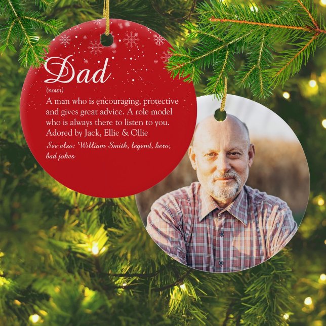 Dad Daddy Father Definition Photo Christmas Ceramic Ornament (Dad Daddy Father Definition Photo Christmas Ceramic Ornament)