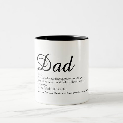 Dad Daddy Father Definition Script Fun Two_Tone Coffee Mug